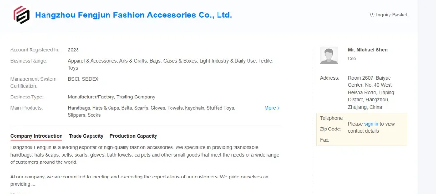 Hangzhou Fengjun Fashion Accessories Co., Ltd.