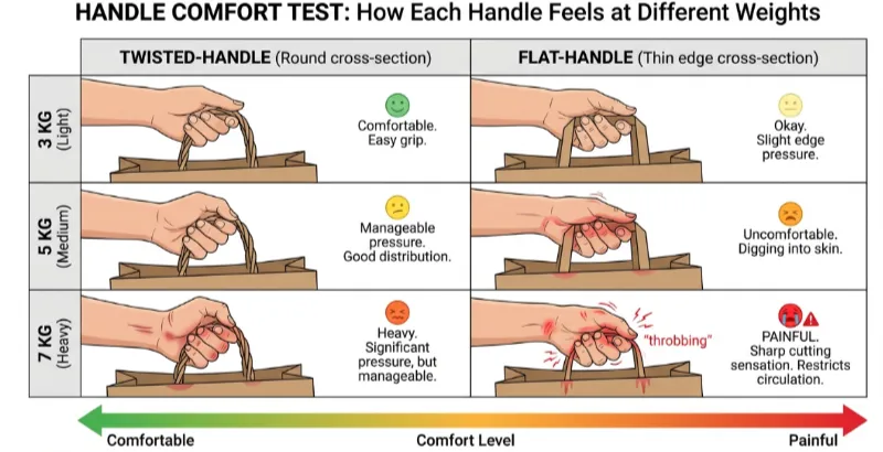How Each Handle Feels at 3 kg, 5 kg, and 7 kg