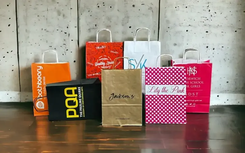Twisted-Handle Kraft Shopping Bags