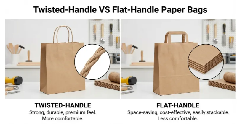 Twisted-Handle VS Flat-Handle Paper Bags