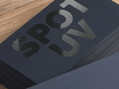Spot UV finish on a rigid box