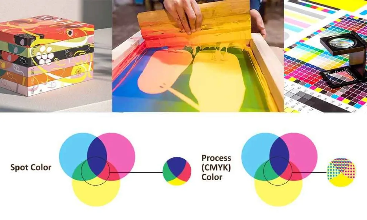 Digitally printed cartons with a spot versus process colour guide